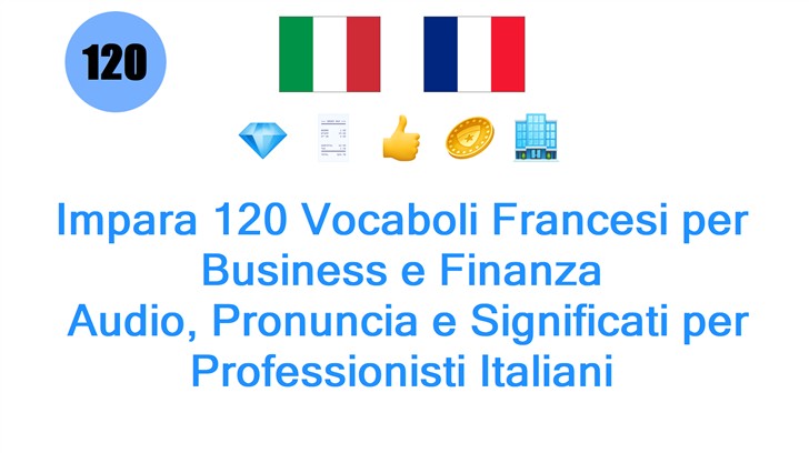Impara 120 Vocaboli Francesi per Business e Finanza: Audio, Pronuncia e Significati per Professionisti Italiani